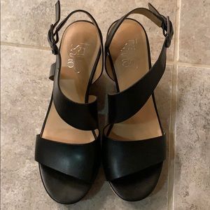 Franco Sarto Wedge Sandals/Black